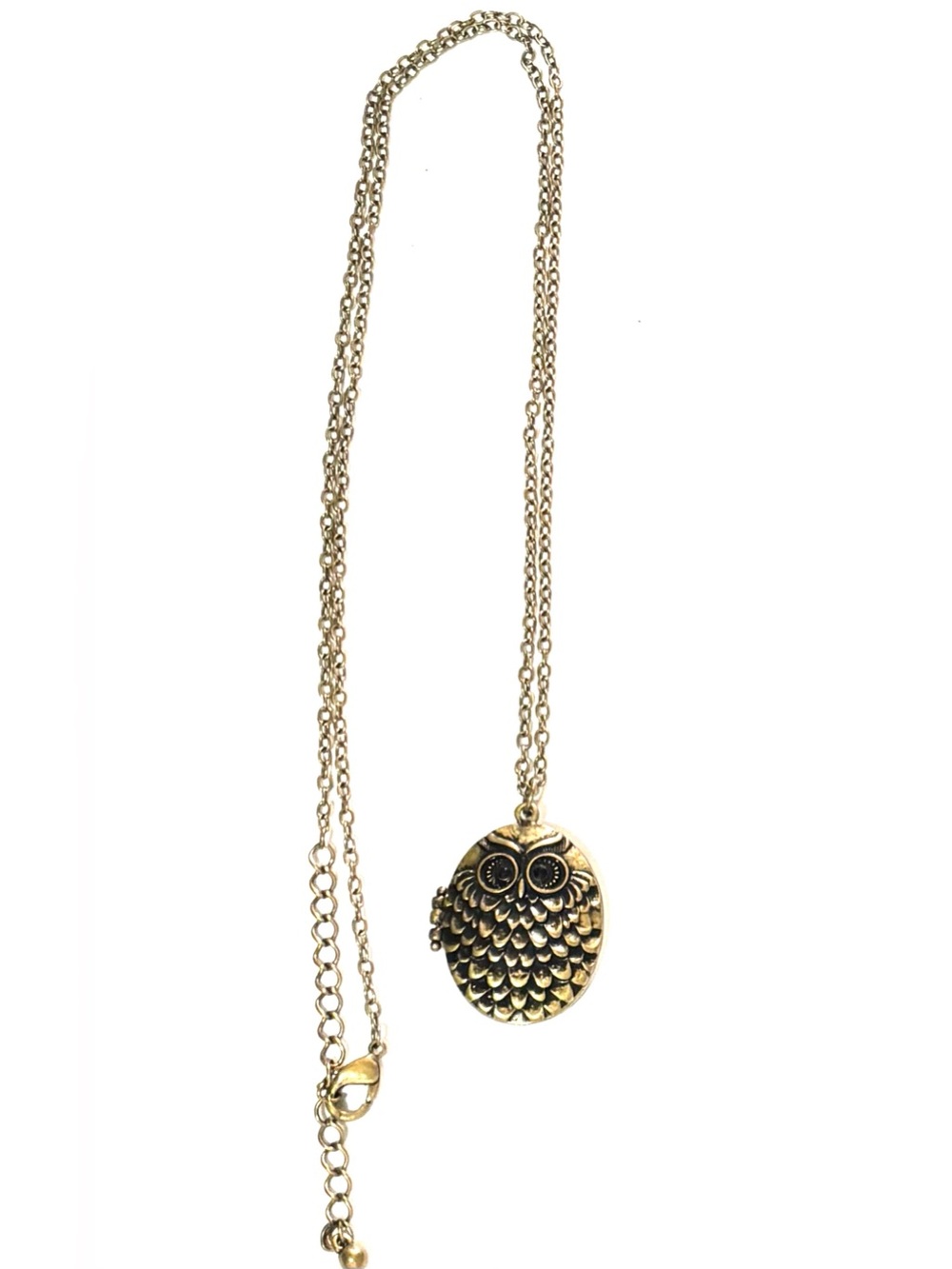 Vintage Gold Owl Pendant locket Necklace